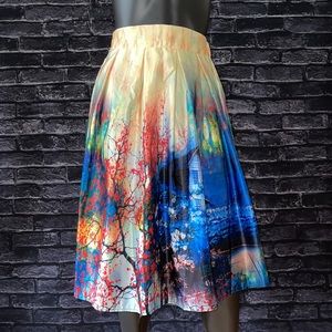 NWT Multicolor Print Sakura Skirt Small